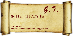 Gulis Titánia névjegykártya